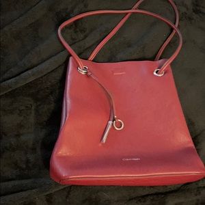 Burgundy Calvin Klein tote bag